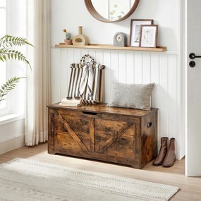 Cutie de depozitare cu capac TAYLOR 100x40 cm, maro rustic