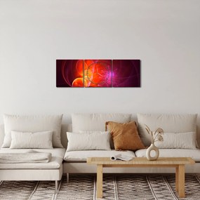 Tabloul modern cu abstracțiune roz (cu ceas) (90x30 cm)