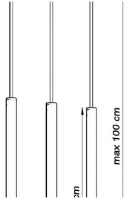 Lustră Sollux Fideus, lungime 30 cm, negru