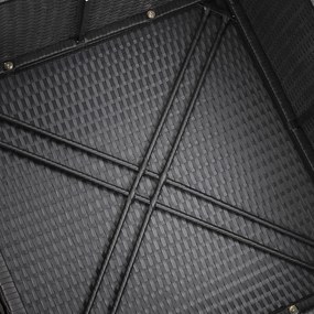 Deuba Set rattan de gradina XXL - perne negre/crem
