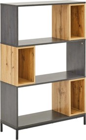 Biblioteca KIKO, stejar/gri antracit, 80x30x121 cm