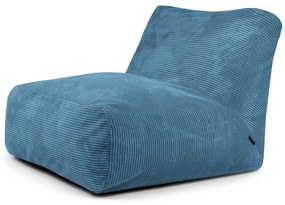 Fotoliu bean bag albastru cu tapițerie din catifea reiată Tube 100 – SLOWDOWN