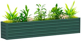 Outsunny Pat Ridicat pentru Grădină Exterioară cu Fund Deschis și Margini Rotunjite, 240x40x45 cm, Verde | Aosom Romania
