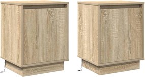 vidaXL Dulap de noapte 2 pcs Stejar Sonoma 39 x 34,5 x 50 cm