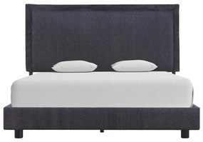 280983 vidaXL Cadru de pat, gri închis, 140 x 200 cm, material textil