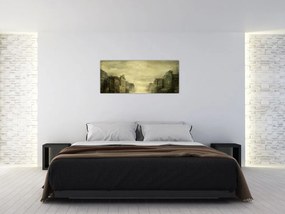 Tablou - Oraș colorat, abstracție (120x50 cm)