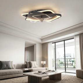 HOMCOM Ventilator de tavan cu lumină și telecomandă, ventilator LED de tavan cu 6 viteze, 3 temperaturi de culoare | Aosom Romania