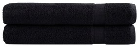 vidaXL Prosoape premium SOLUND 2 buc. negru 100x200 cm 600 gsm