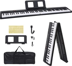 vidaXL Tastatură electrică pian cu 88 taste cu suport muzică pliabilă