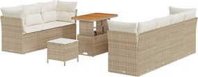vidaXL Set de canapele pentru grădină cu pernă 10 pcs bej și crem