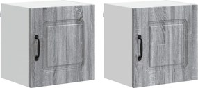 vidaXL Dulap de bucătărie Kalmar 2 pcs Gri Sonoma 40 x 31 x 40 cm