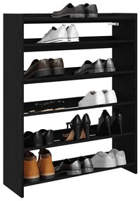 vidaXL Pantofar, negru, 80x25x100 cm, lemn prelucrat