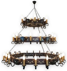 Candelabru fabricat manual din lemn pictat Queen 36L