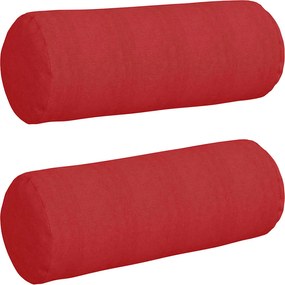 vidaXL Perne Bolster 2 pcs Roșu Ø 25 x 70 cm țesătură