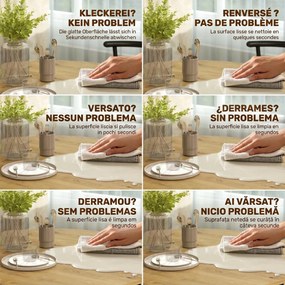 HOMCOM Set Masă Rotundă de Dining cu 4 Scaune Economisitor de Spațiu în Lemn și Metal Stil Industrial | Aosom Romania