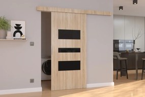 Ușă glisantă CENTO (Latime: 86 cm, Culoare: Sonoma /Negru Lacobel)