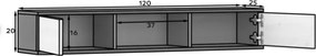 Polita de perete cu dulapuri LANZZI 120 cm, negru/stejar