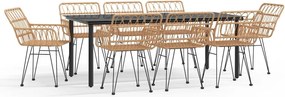 vidaXL Set mobilier de grădină, 9 piese, poliratan