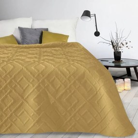 Cuvertură de pat modernă cu model de culoare galben-muștar Lăţime: 200 cm | Lungime: 220 cm
