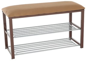 Bancuta cu spatiu de pantofi Langella ciocolatiu/maro inchis 81/31/49 cm