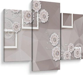 Tablou - Imagine flori bej (90x60 cm)
