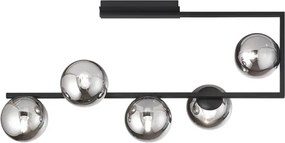 Ondaluce - Candelabru cu tijă MONILE 5xE14/10W/230V negru/negru fumat