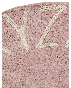 Covor pentru copii roz deschis lavabil/țesut manual din bumbac ø150 cm ABC Vintage Nude – Lorena Canals