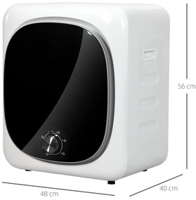 HOMCOM Uscător de rufe cu evacuare electric 800 W 4 Kg cu 5 moduri de uscare, cuva din oțel inoxidabil, încărcare frontală | Aosom Romania
