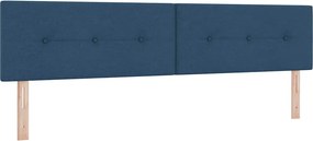 vidaXL Tăblie LED cu benzi LED cu headboard albastru 200 cm țesătură