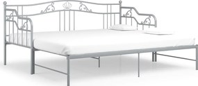 vidaXL Cadru pat canapea extensibilă, gri, 90x200 cm, metal