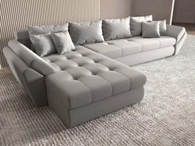 Colțar extensibil dumonde cu ladă de depozitare si sezut confortabil din spuma high-density, Loana XL Royal Antracit 335x185 cm