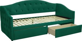 Pat cu spaţiu de depozitare, 90x200, ţesătură Velvet catifea, ZASKA