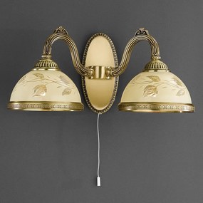 Aplica de perete din alama cu sticla decorata design italian II 6208