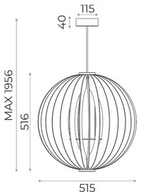 Pendul din lemn design modern ORB negru 51,5cm