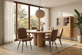 Masa rotunda ART DECO 140cm lemn masiv de mango natural