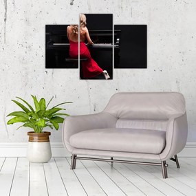 Tablou - Femeia cântând la pian (90x60 cm)