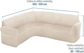 Gaico Huse bielastice CRISTINA smântână colţar (l. 350 - 530 cm)