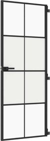 vidaXL Ușă de interior negru 76x201,5 cm sticlă securiz./aluminiu slim
