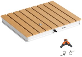 Outsunny Duș Portabil: aluminiu, 4m rezistent UV/apă, plajă/spa, 70x55 cm, Efect Lemn | Aosom Romania