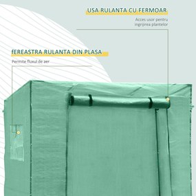 Outsunny sera de gradina pentru plante, legume, fructe, gradinarit, protectie plante 200x77x170 cm | AOSOM RO