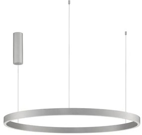 Lustra LED design circular cu iluminat sus si jos ELOWEN argintiu, diametru 98cm