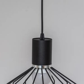 Lampă suspendată pe cablu SOLANO 1xE27/15W/230V negru/crom lucios