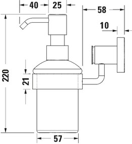 Duravit 99161000 – Dozator de săpun montat pe perete D-CODE, 390 ml, sticlă mată / crom lucios