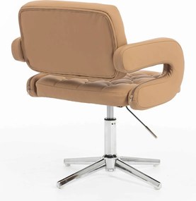 HR8403CROSS Scaun Caramel Piele Ecologica Premium Soft cu Bază Cromata