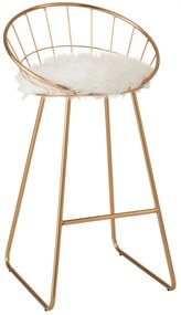 Scaun de bar, Metal, Auriu, 54x52x102 cm