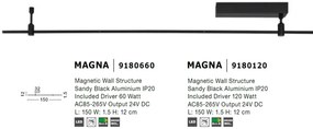 Sistem magnetic-decorativ pentru perete MAGNA 120W, L-150cm