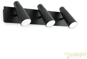 Aplica perete LED moderna cu 3 spoturi LAO neagra 29043