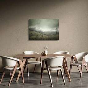 Tablou pe sticlă - Peisaj înainte de furtună (70x50 cm)