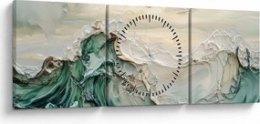 Tablou - Abstracție Marină 3D (cu ceas) (90x30 cm)