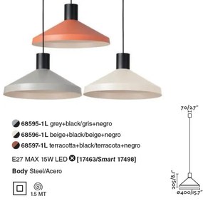 Lustra / Pendul modern design minimalist KOMBO gri 40cm